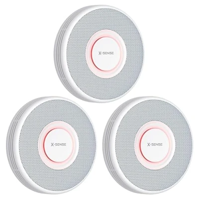 Image of X Sense Smart Smoke Alarm for Home with English Voice Alerts and 17 Locations, Wi Fi Requires SBS50 Base Station, Wireless Interlinked Fire Alarm, XS0B MR, 3 Pack