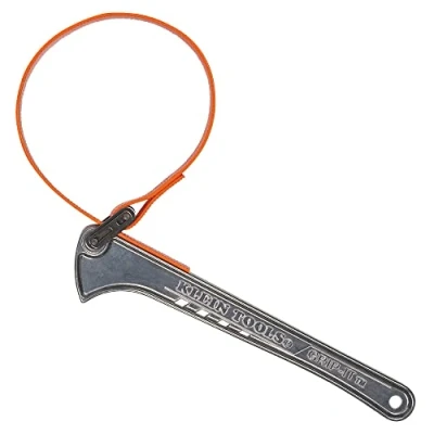 Image of Klein Tools S12HB Strap Wrench, Adjustable Grip It Wrench Adjusts 1 1/2 to 5 Inch, 12 Inch Handle