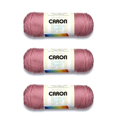 Image of Caron Simply Soft Plum Wine Yarn 3 Pack of 170g/6oz Acrylic 4 Medium (Worsted) 315 Yards Knitting/Crochet