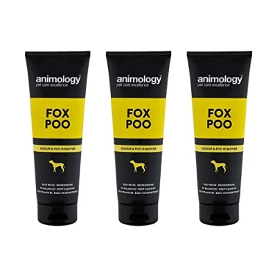 Image of Animology Fox Poo Shampoo For Dogs With Conditioners and Pro Vitamin B5 Odour Removing Suitable All Coats Skin Types Including Sensitive 250ml 3 Pack
