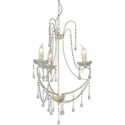 Image of Romance 3 Light Multi Arm Chandeliers Ivory