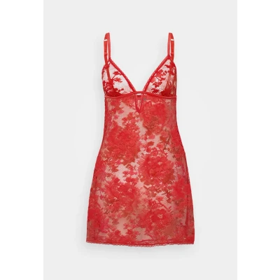Image of Ann Summers Enlightening Chemise Womens Lingerie Dress, Babydoll Nightwear for Women with Delicate Lace Genuine Nighties Red
