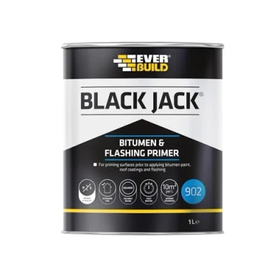Image of Everbuild Black Jack 902 Bitumen and Flashing Primer Fast Drying 1 Litre