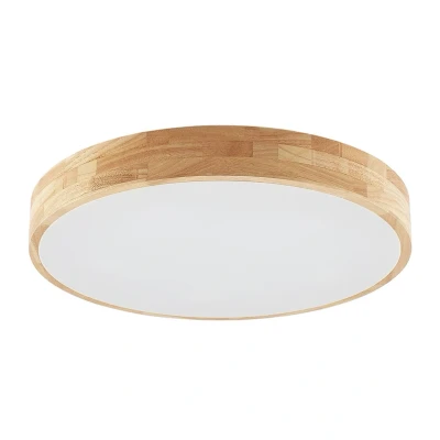 Image of Lindby ceiling light Tanju, Ø 60 cm, 5 bulb, oak wood, E27