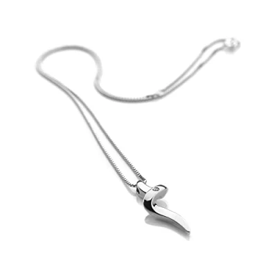 Image of Hot Diamonds Diamond and Silver Spiral Pendant with Sterling Box Chain of Length 40+5 cm Extender