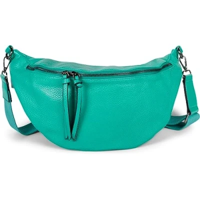 Image of styleBREAKER Women&#039;s Half Moon Crossbody shoulder Bag, detachable adjustable strap, Solid colored handbag 02012386, Colour:Aqua Green