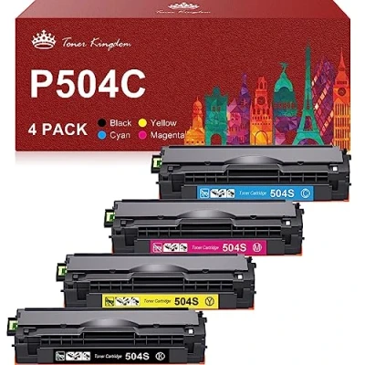 Image of Toner Kingdom P504C Compatible for Samsung CLT K504S Xpress C1810W C1860FW CLP 415N 415NW CLX 4195FN 4195FW 4195N (K504S C504S M504S Y504S, 4 Pack)