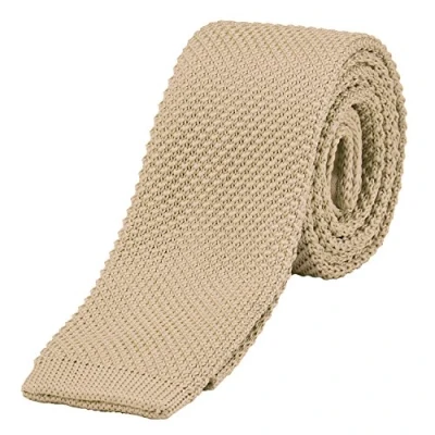Image of DonDon Men&#039;s Knit knitted Tie slim beige