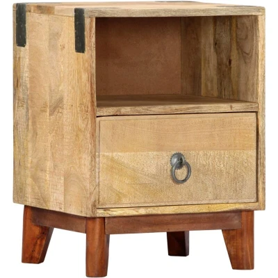 Image of vidaXL Bedside Cabinet 40x30x52 cm Solid Rough Mango Wood