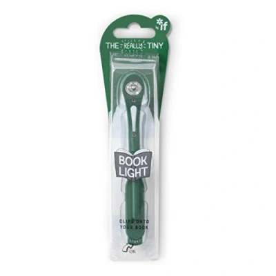 Image of IF Really Tiny Book Light (Forest Green) Compact Reading Lights for Books in Bed Flexible Clip On A Great Lamp with Batteries Included