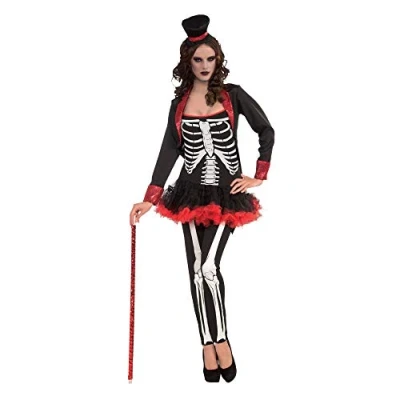 Image of Bristol Novelty AC439 Mrs. Bone Jangles Costume set For Women Black, Red, UK 10 14
