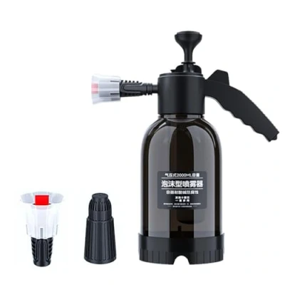 Image of EHOTER Portable Pressure Spray Bottle for Garden Plants Watering 2L Foam Pump Sprayer with Replacement Nozzle Handheld Water Car Cleaning (Black)
