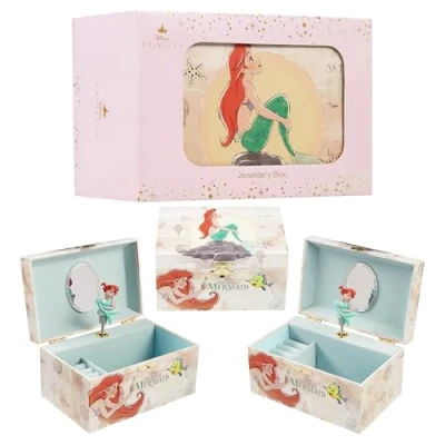 Image of Disney Musical Jewellery Box for Girls, Princess Frozen Gifts (Beige Ariel)