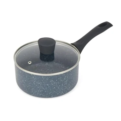 Image of Russell Hobbs RH00845EU Nightfall Stone Saucepan with Lid 18cm 2L Induction Saucepan, Non Stick Sauce Pot, Suitable for All Stoves, Stay Cool Handle, Multi Purpose Cooking Tempered Glass