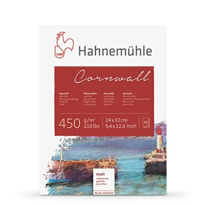 Image of Hahnemühle 4 Sided glued pad Cornwall 24x32cm 450g/m² 10 Sheets Fine Grain