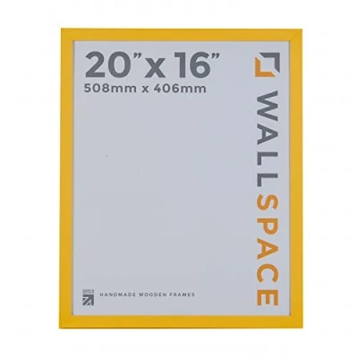 Image of Wall Space 20x16 Yellow Frame Modern Wooden Picture inches 20 x 16 Photo 16x20 Frames made from SOLID WOOD with REAL GLASS