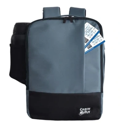 Image of CabinFly Bellanca 40x30x15 British Airways Personal Item Backpack Under Seat Carry on Level Iberia Turkish Airlines KLM Air France Finnair 40x30x15cm Black