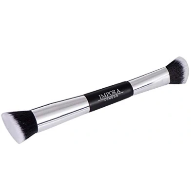 Image of Foundation Makeup Brush Buffing, Blending, Highlight, Contouring. Contour for use with Cream, Powder, Blush, Liquid Foundation, Concealer, Primer, Bronzer. Double Ended Make up