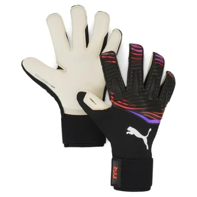 Image of Puma Future PRO Unisex Goalkeeping gloves, Size: 9, Black/glowing red/purple glimmer