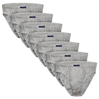 Image of BRUBAKER 7 Pack Men&#039;s Underwear Briefs Classic Slip Underpants Anthracite Size M