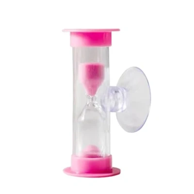Image of Luojuny Hourglass Timer 3 Minute Sand with Suction Cup Durable Sandglass for Kids Games Classroom Brushing Tooth Pink