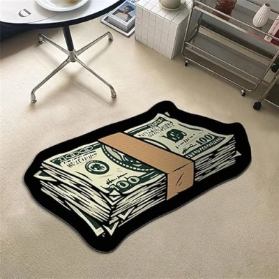 Image of Area Rug for Bedroom Carpet Floors 100 Dollar Bill Money Design Carpets Soft Crystal Velvet Living Room Decor