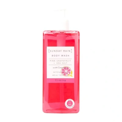 Image of Sunday Rain Cleansing and Hydrating Pink Grapefruit Sea Salt Body Wash, Vitamin Rich, with Ceramides, Pink, 440ml