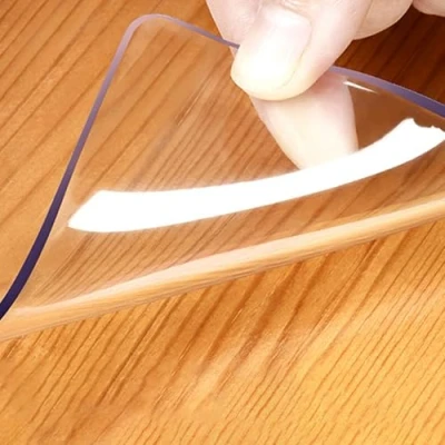 Image of Eiauiuo Crystal Clear PVC Tablecloth Table Protector 1mm 2mm 3mm Transparent Waterproof, Tear Resistant Protection Film For Dining, Kitchen &amp; Outdoor Tables Washable Easy Care Cover(Tr