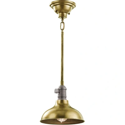 Image of Cobson 1 Light Dome Ceiling Mini Pendant Brass, E27