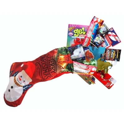 Image of Boys Pre Filled Christmas Stocking Stuffed With 12 Novelties &amp; Gifts