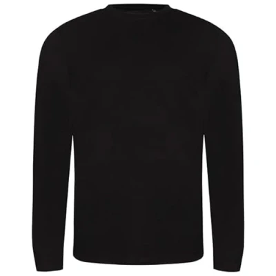 Image of AWDis Long Sleeve Tri Blend T Solid Black