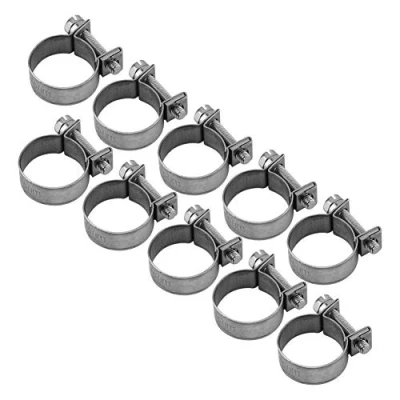 Image of TOPINCN 10Pcs/Set Hose Clamps Stainless Steel Heavy Duty T Bolt Mini Fuel Line Pipe Clips 6Mm 20Mm Optional Size for Plumbing(18 20Mm)