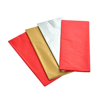 Image of UK Greetings Multipack of 4 Tissue Paper Packs For Him/Her/Friend Birthdays, Christmas, New Year &amp; Other Events Mixed Colour Design