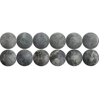 Image of Matte Natural Black Flash Stone Beads Round 6mm Sold by One Strand APX 60 Pcs Hole Size 1mm