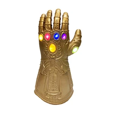 Image of MATU Rubber Infinity Gauntlet Thanos Glove with LED Halloween Cosplay Costume Prop