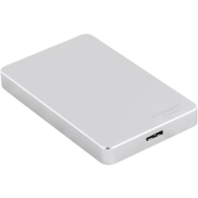 Image of Q Connect Portable External Hard Drive 2TB with USB Cable Silver KF18084