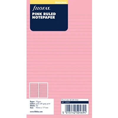 Image of Filofax Personal Pink Ruled Notepaper