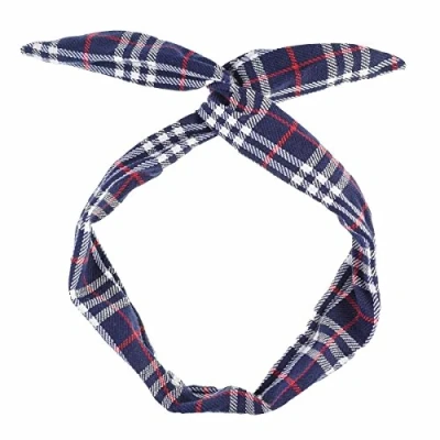 Image of Mytoptrendz® Wire Headband Plaid Tartan Retro Wired Head Scarf Rockabilly Band Hair Wrap Vintage Style Girls Accessories(Blue Tartan)