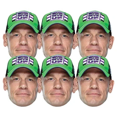 Image of STAR CUTOUTS SMP416 John Cena WWE 6 Pack of Wrestling Masks Fun for Family, Friends and Fans, Solid, Height: 25cm / 10 in Width: 21cm 8