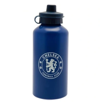 Image of Chelsea FC Matte Aluminium Water Bottle (One Size) (Royal Blue/White)