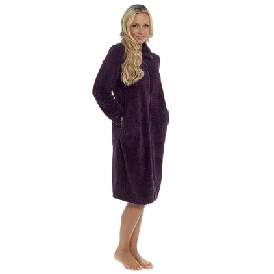 Image of Undercover Waffle Fleece Zip Gown LN1038 Purple 20 22