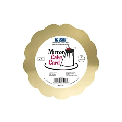 Image of PME Mirror Cake Card Scallop Metallic Gold Pack of 3