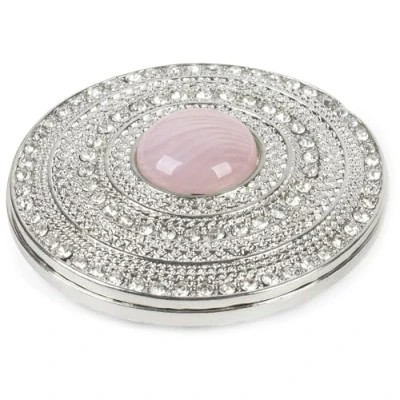 Image of styleBREAKER Women Round Magnetic Jewellery Brooch with Rhinestones and Large Pearls for Scarves, Shawls or Ponchos, 05050082, Colour:Silver Grey