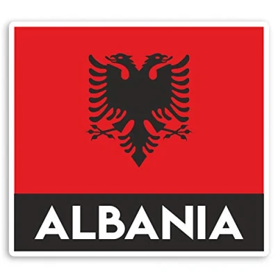 Image of 2 x 10cm Albania Flag Vinyl Stickers Balkans Travel Luggage Sticker #31943 (10cm Wide)