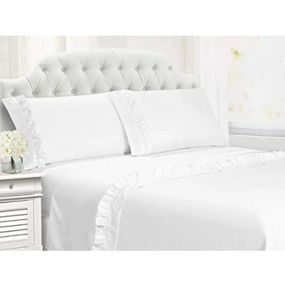 Image of Viceroybedding Pair of Super King Size Bolster Pillows and Egyptian Cotton 300 Thread Count Pillowcases