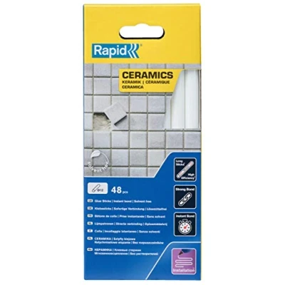 Image of Rapid 12 mm Glue Sticks Ceramics Ø12 x 190 mm, Colour: White, 48 pcs, 880g, Packed in Box