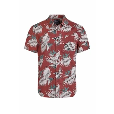Image of Weird Fish Faraway Printed Shirt, Men&#039;s, Size: Large, Red
