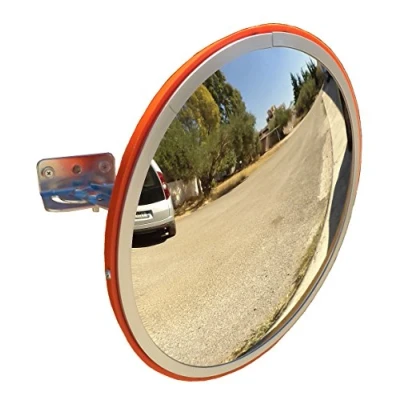 Image of SNS Safety LTD Convex Traffic Mirror for Driveway, Warehouse and Garage or Store Office Security to Eliminate Blind Spots (Diameter 30 cm, with Wall Bracket)