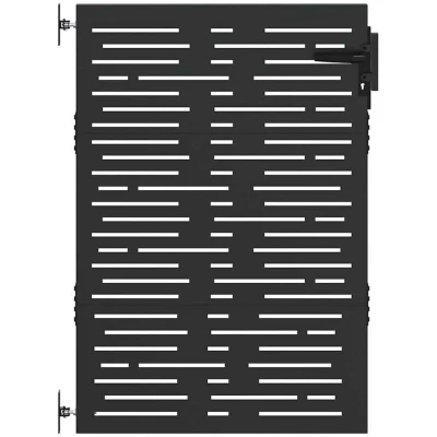 Image of vidaXL Garden Gate Black 105 x 150 cm Powder coated steel