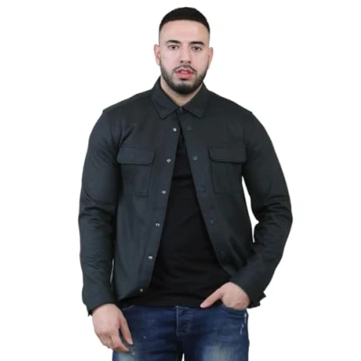 Image of Autograph Mens Wool Blend Overshirt in Black Size X Large